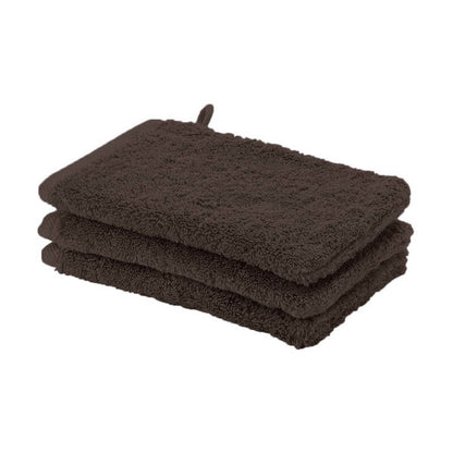 Aquanova London Waschhandschuh-Set aus weicher Baumwolle in elegantem Dunkelbraun (Pecan).