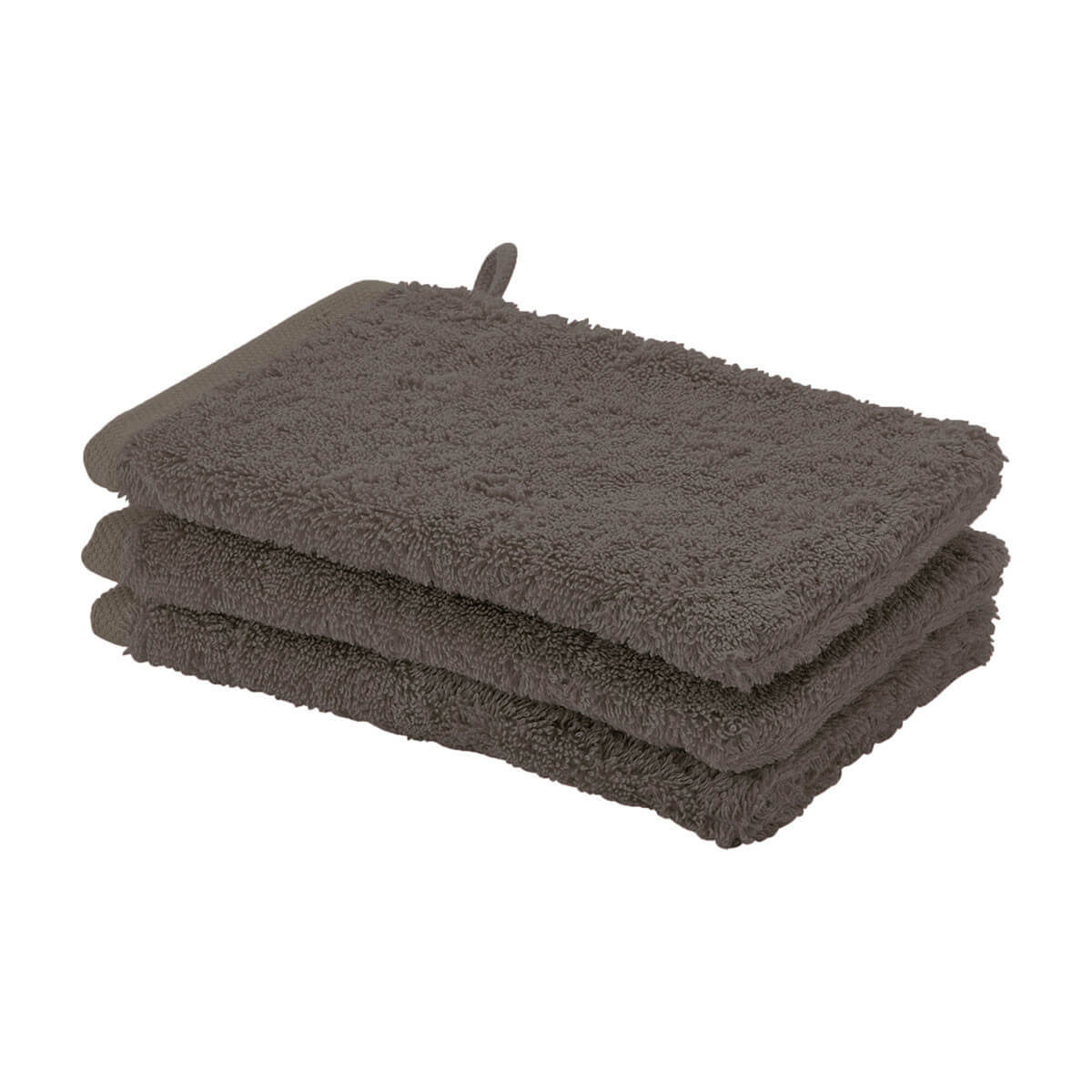 Waschhandschuh-Set London in Ash von Aquanova aus weicher Baumwolle – ideal für die tägliche Körperpflege im Badezimmer.