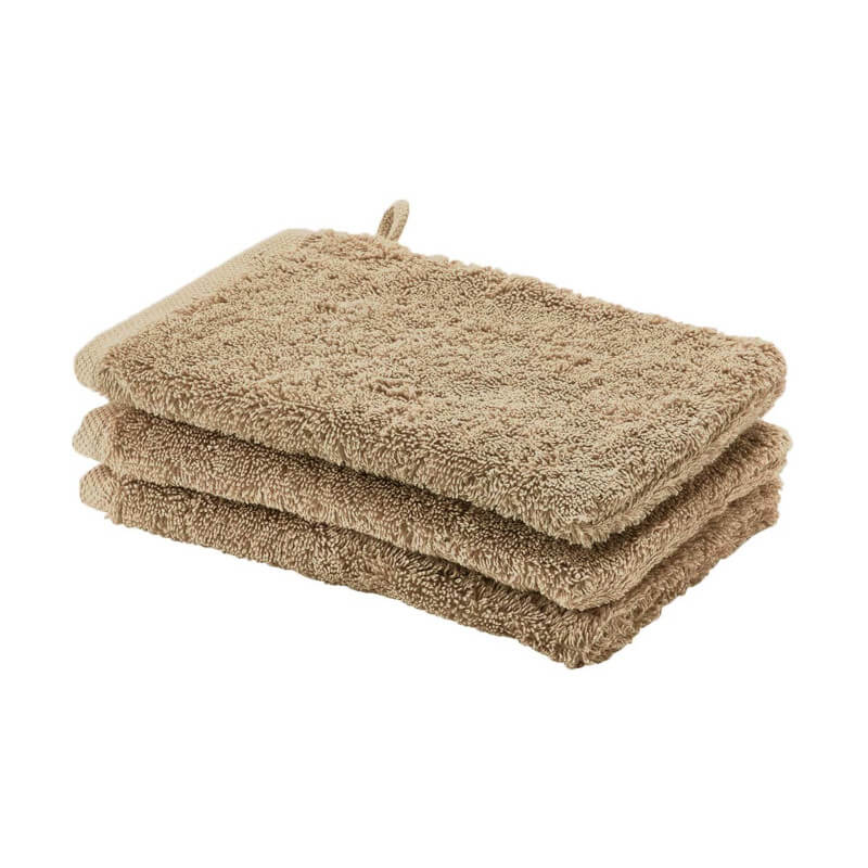 Waschhandschuh-Set London in Golden von Aquanova aus weicher Baumwolle – ideal für die tägliche Körperpflege im Badezimmer.