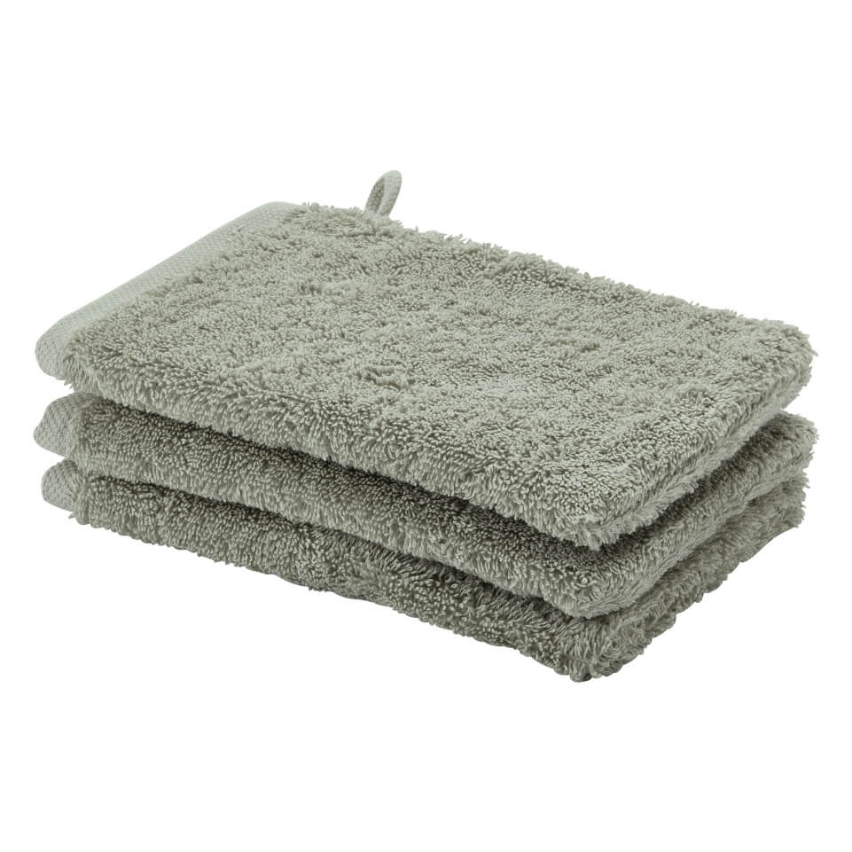 Waschhandschuh-Set London in Thyme von Aquanova aus weicher Baumwolle – ideal für die tägliche Körperpflege im Badezimmer.