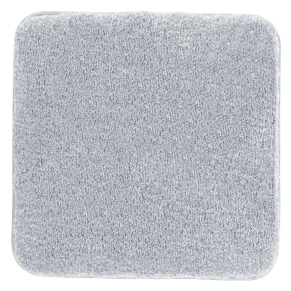 Silber-Grauer WC-Teppich "Montana" (60x60cm) – weicher Hochflor, leicht zu reinigen.