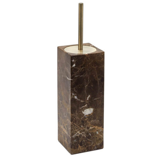 WC-Bürstengarnitur aus Marmor in Braun-Gold: Die WC-Bürstengarnitur "Hammam" von Aquanova ist ein luxuriöses Badaccessoire.