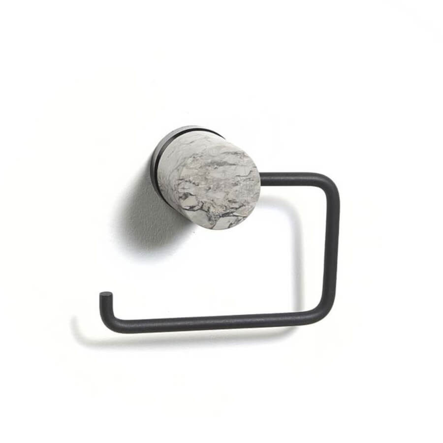 WC-Rollenhalter aus Marmor: Der Toilettenpapierhalter "Nero" von Aquanova ist ein edles Badaccessoire.