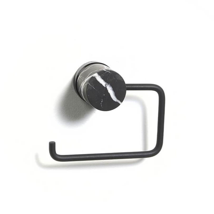 WC-Rollenhalter aus schwarzem Marmor: Der Toilettenpapierhalter "Nero" von Aquanova ist ein edles Badaccessoire.