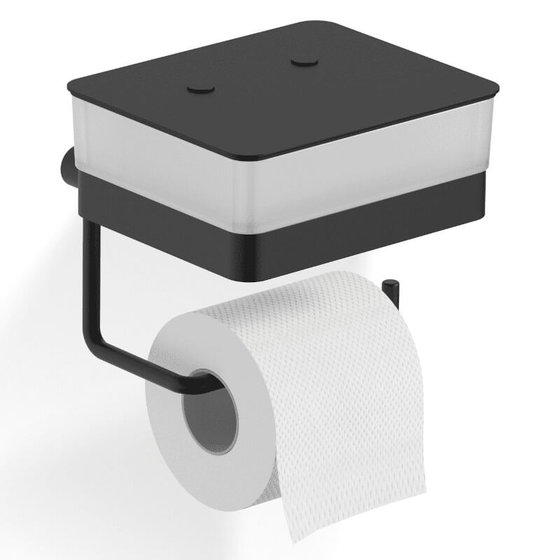 WC-Rollenhalter "WC Duo" von Giese: Der Papierrollenhalter mit Tücherbox für Feuchttücher ist ein stilvoller Toilettenpapierhalter.