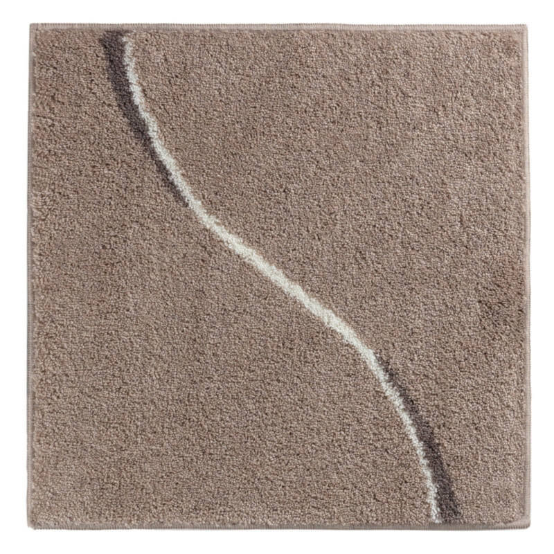 WC Vorleger 60x60 cm in Sand Beige – rutschfeste, gemusterte Badematte Carve für dein Badezimmer.