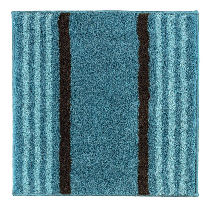 WC Vorleger Lima in Aqua Blau – moderner Badteppich mit Streifen, weich und pflegeleicht.