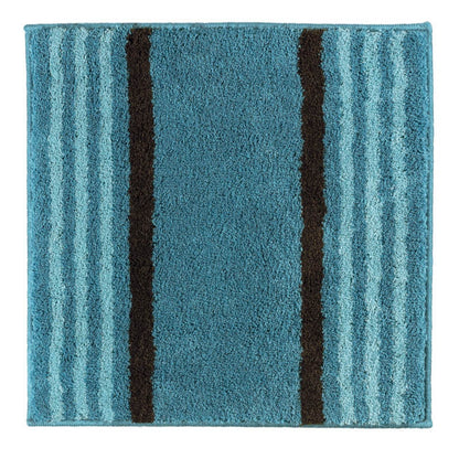 WC Vorleger Lima in Aqua Blau – moderner Badteppich mit Streifen, weich und pflegeleicht.