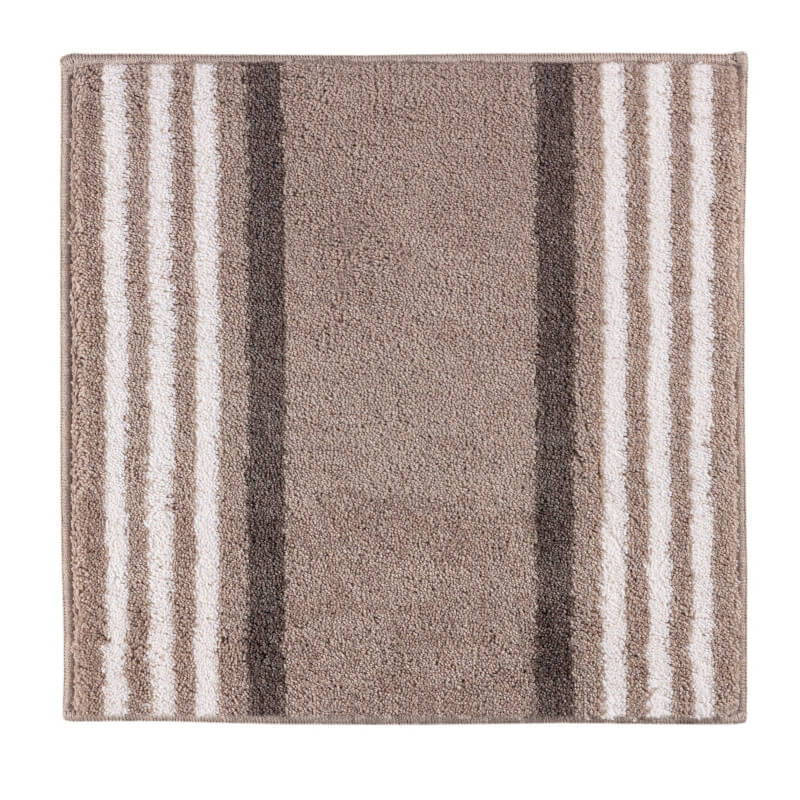 WC Vorleger Lima in Sand – moderner Badteppich mit Streifen, weich und pflegeleicht.