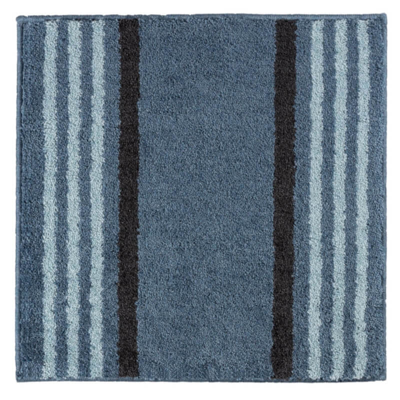 WC Vorleger Lima in Ocean Blau – moderner Vorleger mit Streifen, rutschfest und pflegeleicht.