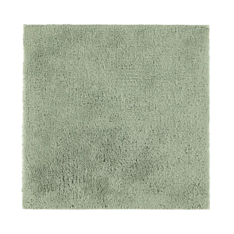 Quadratische Badematte in beruhigendem Olive Grün, speziell als WC-Vorleger, rutschfest und aus Baumwolle.