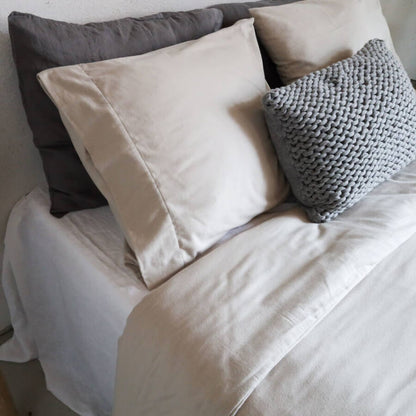 Solden Bettwäsche, Baumwollflanell, Beige: Warme und weiche Flanell-Bettwäsche.