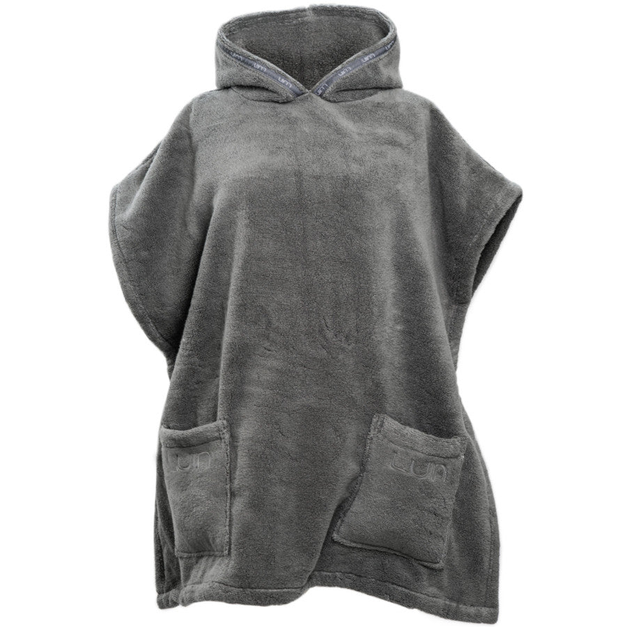 Luin Living SPA Weicher Handtuchponcho, Damen/Herren, Granit/Dunkelgrau: Bequemer Poncho für nach dem Bad.
