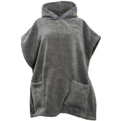 Luin Living SPA Weicher Handtuchponcho, Damen/Herren, Granit/Dunkelgrau: Bequemer Poncho für nach dem Bad.