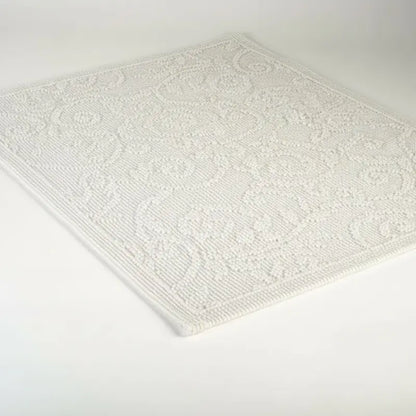 Paisley-Vintage-Teppichläufer aus weißer Baumwolle von Evelyn Kahle – stilvoller Vorleger für Bad, Flur oder Wohnbereich