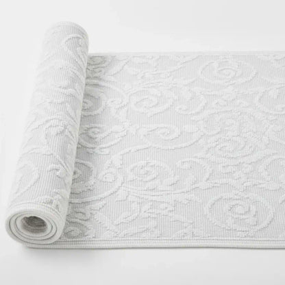 Großer weißer Vorleger „Evelyn Kahle“ im Landhausstil mit Paisley-Muster – dekorativer Teppich für Wohnzimmer, Flur oder Schlafzimmer