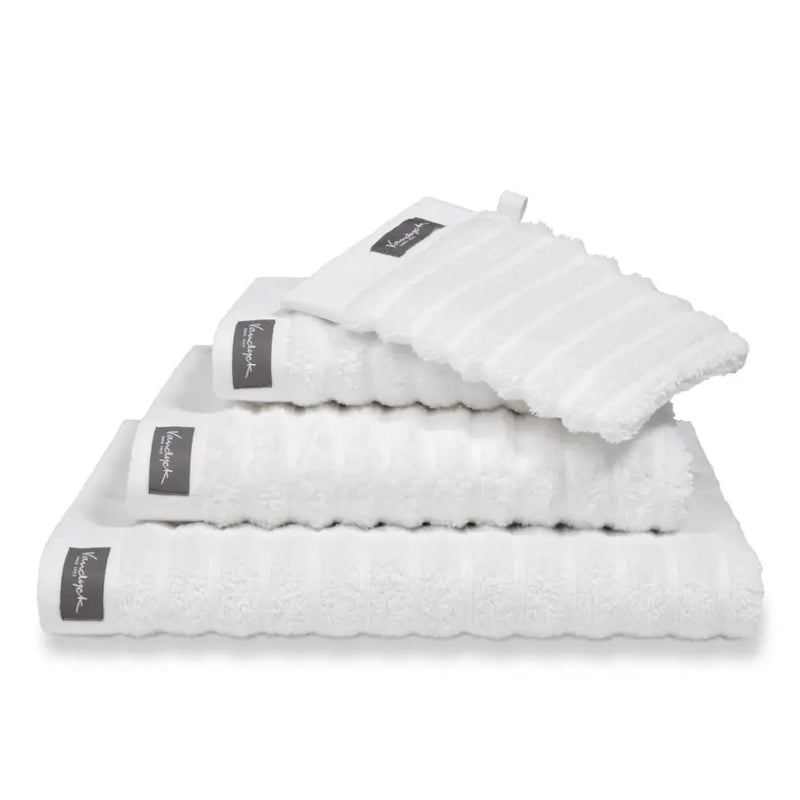 Vandyck Home Wave Handtuch – 100% Baumwolle, 550 g/m² – weiß / 2er Set Gästehandtuch 40 x 60 cm