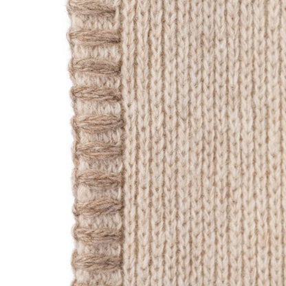 Wollplaid mit Zierstich in Beige-Braun: Das Wollplaid "Glasgow" mit Zierstich ist ein stilvoller Überwurf für Sofa und Bett.