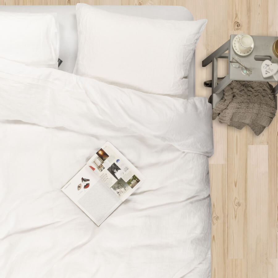 Passion for Linen Belle Zweiseitige Leinen-Baumwollsatin-Bettwäsche, Weiß: Elegante Bettwäsche für Ihr Schlafzimmer.